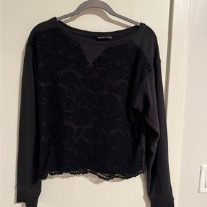 Black Lace Long Sleeve Top